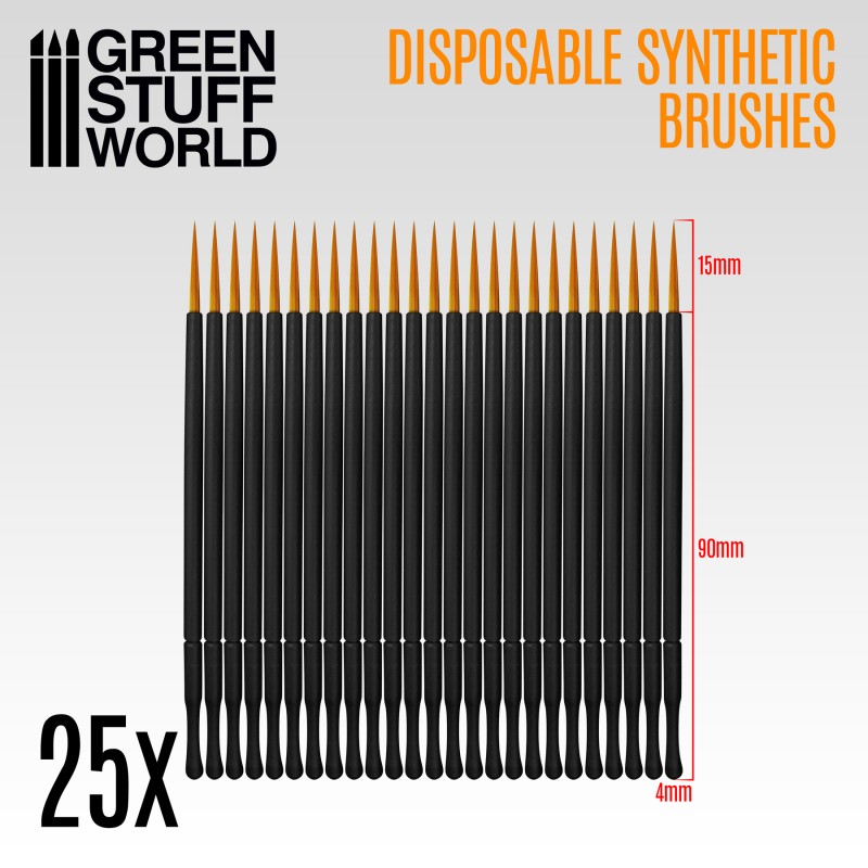25x Disposable Synthetic Brushes 2