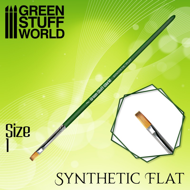 GREEN SERIES Flat Synthetic Brush Size 1 1