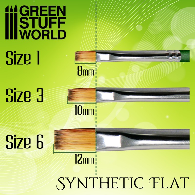 GREEN SERIES Flat Synthetic Brush Size 6 2