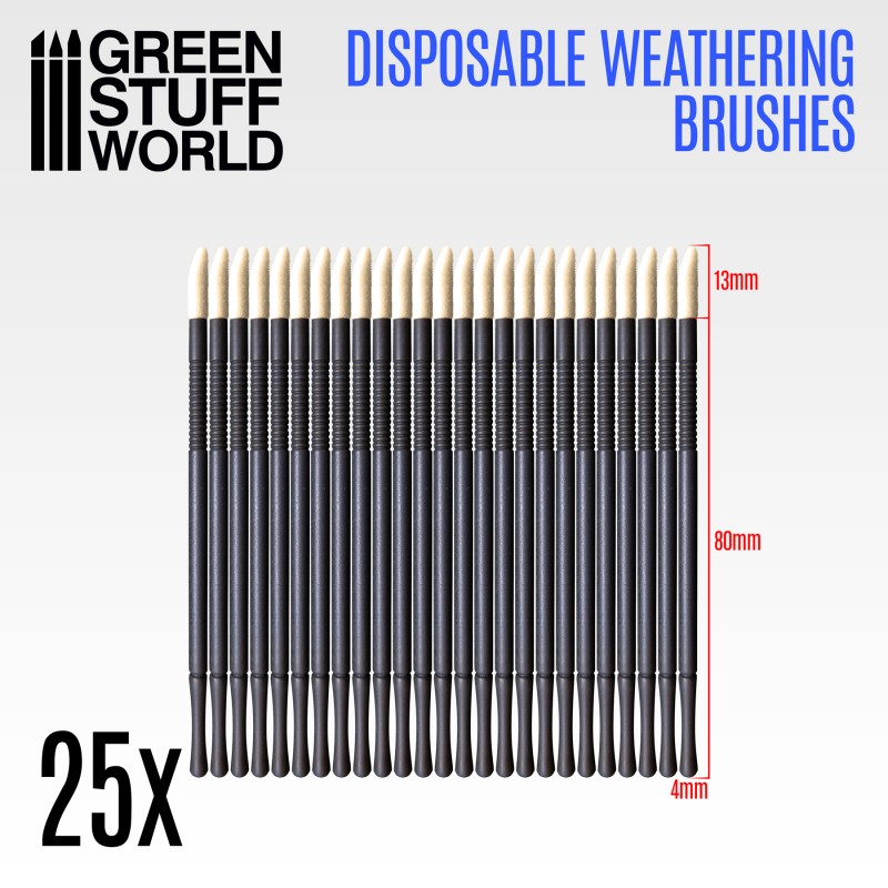 25x Disposable Weathering Brushes 2