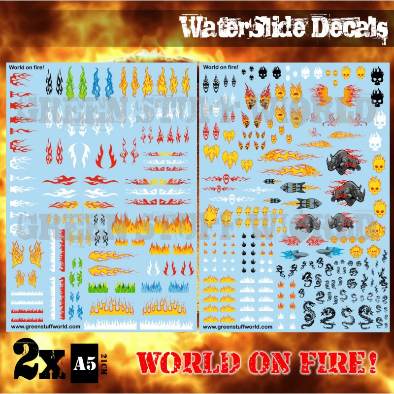 Waterslide Decals - World on Fire 1