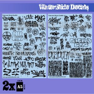 Waterslide Decals - Train and Graffiti Mix - Black 1