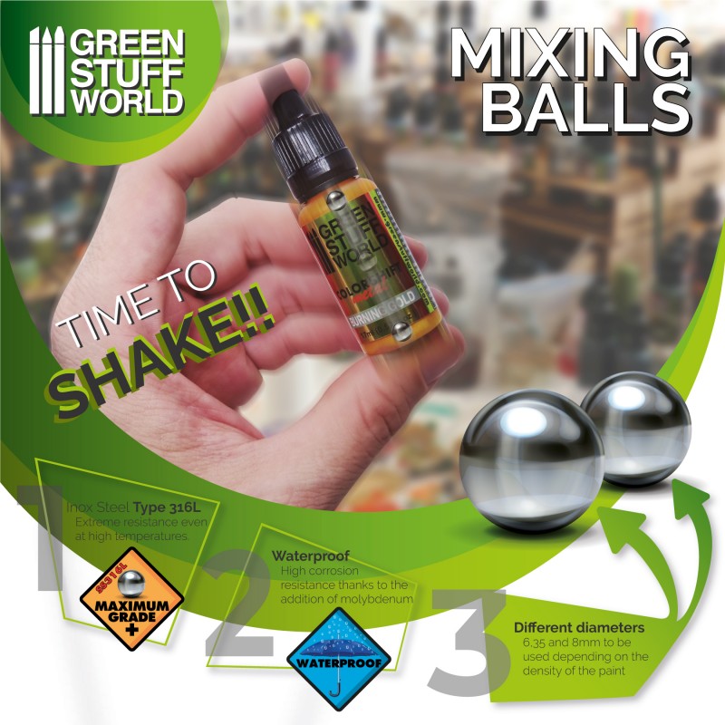 Mixing Paint Steel Bearing Balls in 6.35mm 2