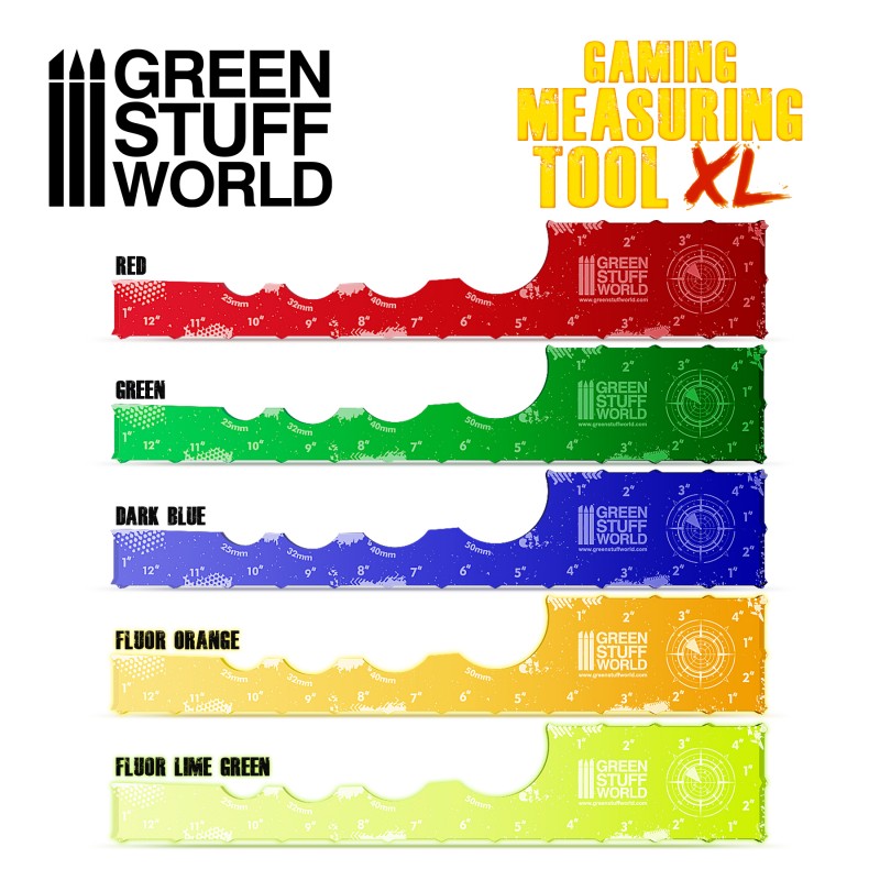 Gaming Measuring Tool - Fluor Lime Green 12 inches 2