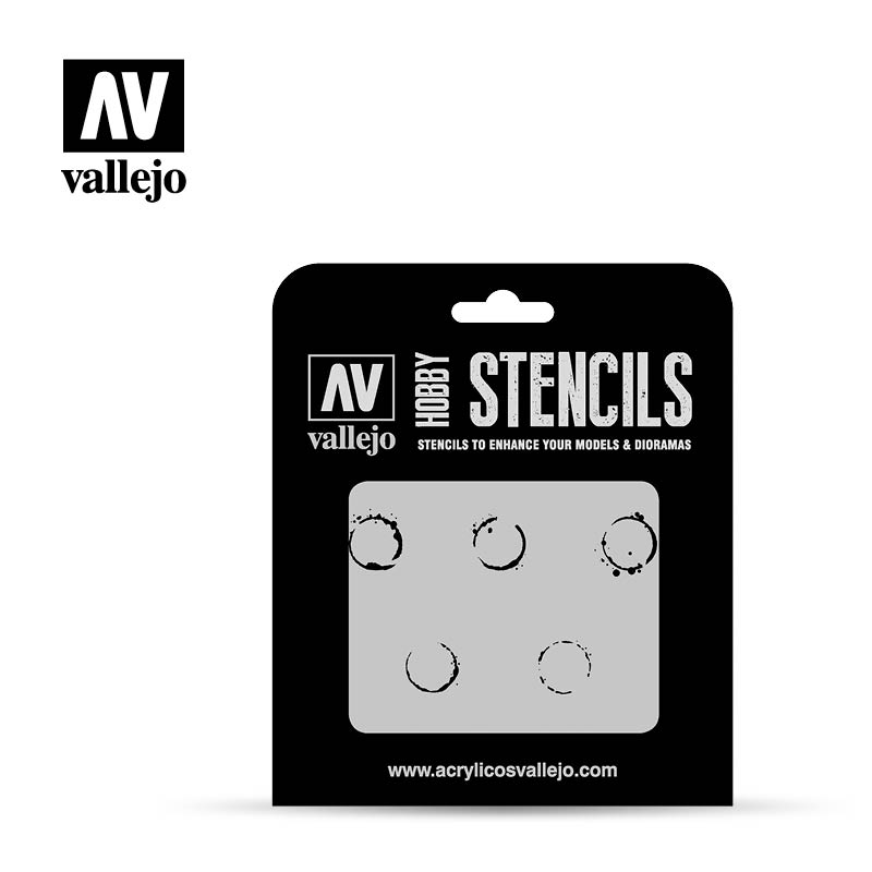 AV Vallejo Stencils - 1:35 Drum Oil Marks 1