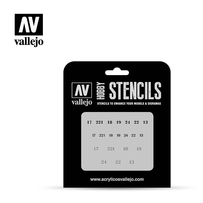 AV Vallejo Stencils - 1:35 Soviet Numbers WWII 1