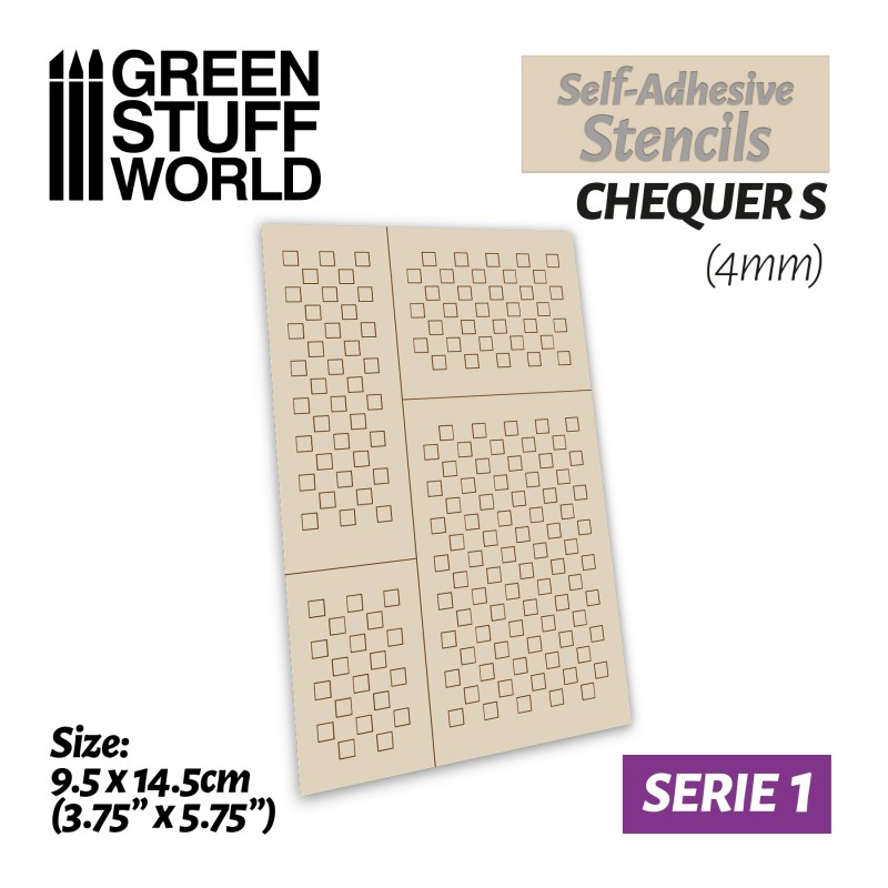 Self-adhesive stencils - Chequer S - 4mm 1