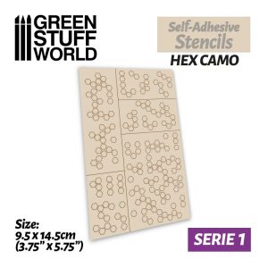Self-adhesive stencils - Hex Camo 1