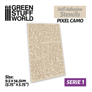 Self-adhesive stencils - Pixel Camo 1