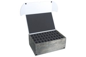 Combi box with 68mm deep raster foam tray and for 80 minis on 25mm bases 1