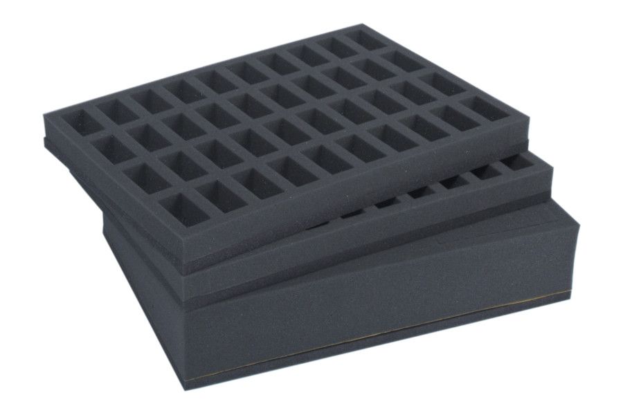 Combi box with 68mm deep raster foam tray and for 110 small minis on 25mm bases 2