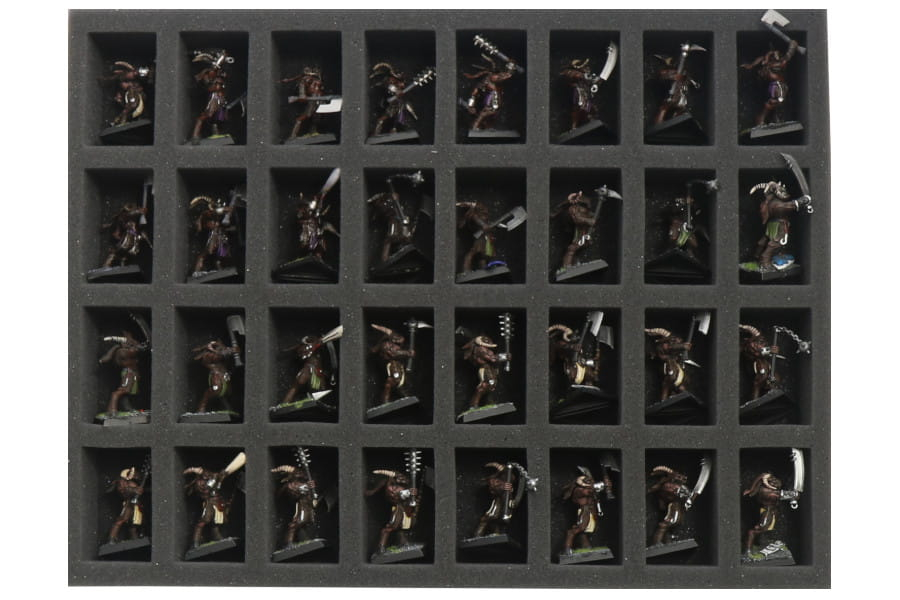 Foam tray for 32 miniatures on 32mm bases for old cases 3