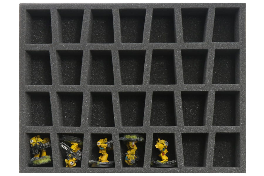 Foam tray for 28 miniatures on 40mm bases for old cases 3