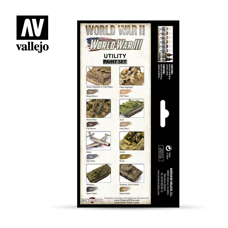 AV Vallejo Model Color Set - Utility paint set (8) 2