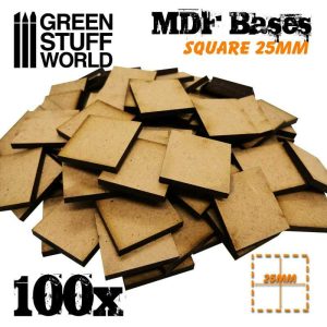 MDF Bases: Square 25 mm (Pack x100) 1