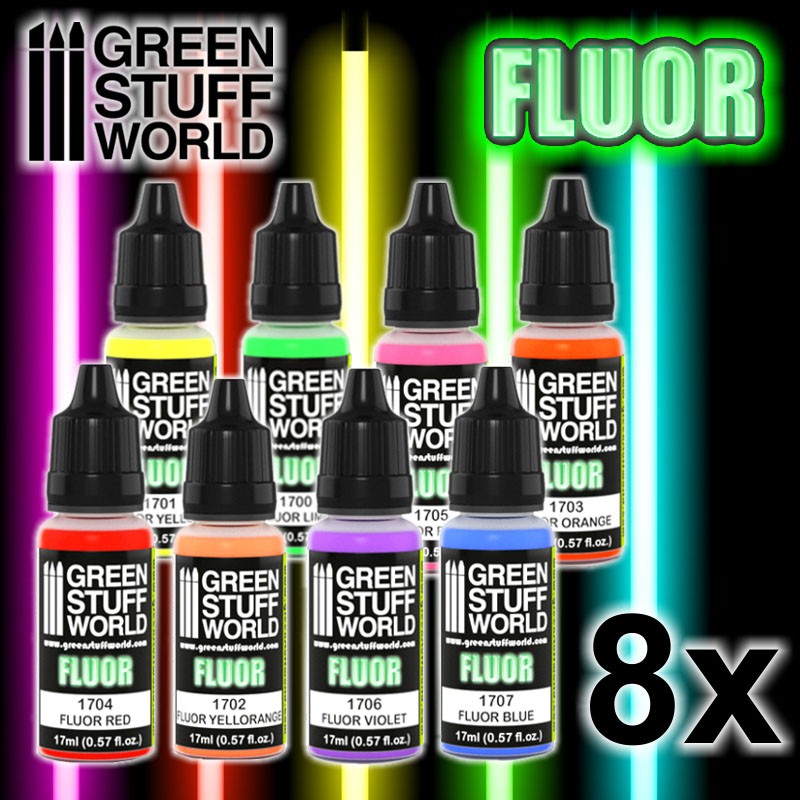Set x8 Fluor Paints 3