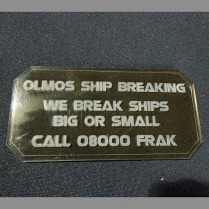 Sign G (Olmos Ship Breaking) with stand 1