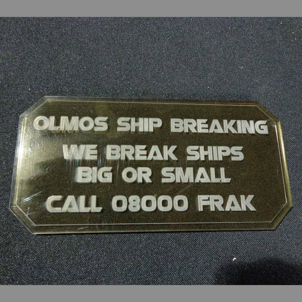 Sign G (Olmos Ship Breaking) with stand 1