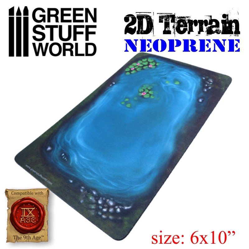 2D Neoprene Terrain - Lake with leaves 1