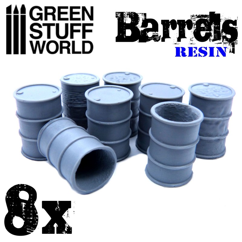 8x Resin Metal Barrels 2