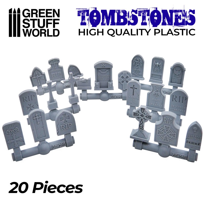 20x Gravestones Plastic Set 2