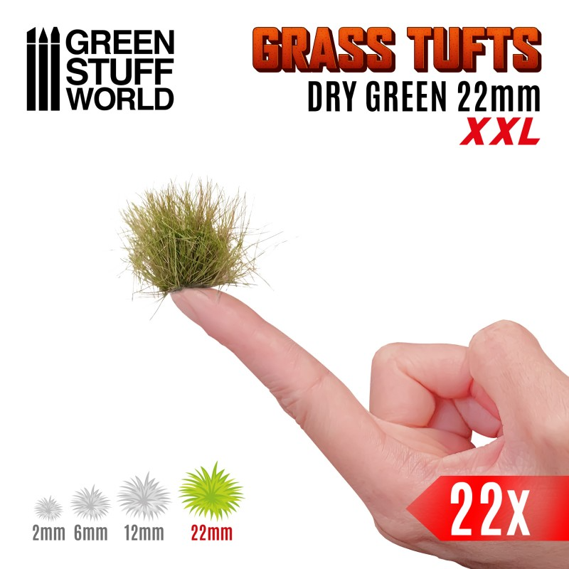 Grass Tufts XXL - 22mm self-adhesive - Dry Green 2