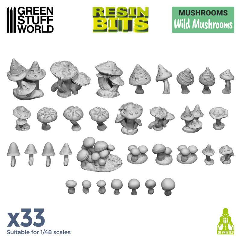 3D Printed Set: Wild Mushrooms 1
