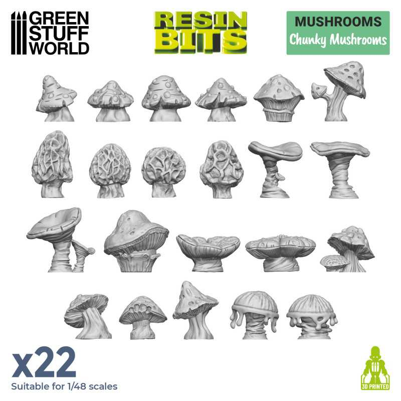 3D printed set - Chunky Mushrooms 1