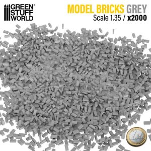 Miniature Bricks - Grey x2000 1:35 1