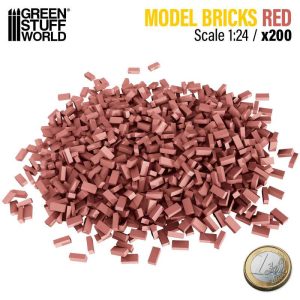 Miniature Bricks - Red x200 1:24 1