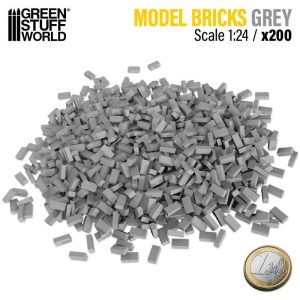 Miniature Bricks - Grey x200 1:24 1
