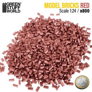 Miniature Bricks - Red x800 1:24 1