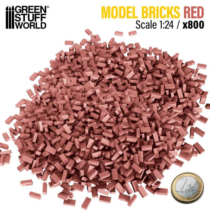 Miniature Bricks - Red x800 1:24 1