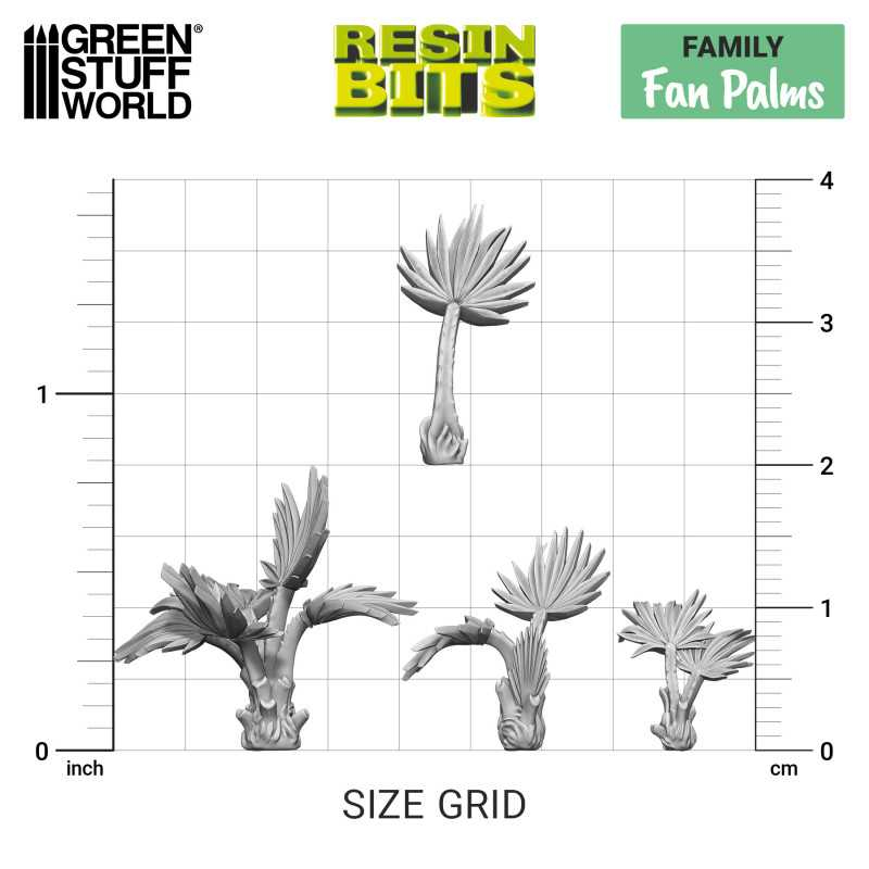 3D Printed Set - Fan Palms 3
