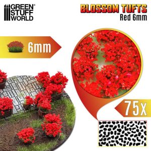 Blossom Tufts - 6mm - Red Flowers 1