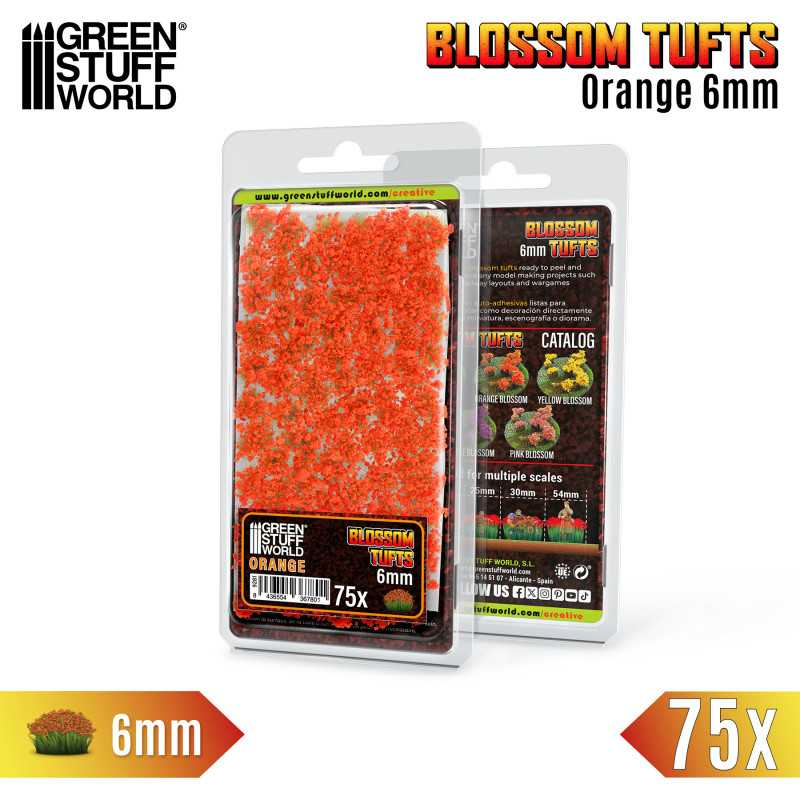 Blossom Tufts - 6mm - Orange Flowers 2