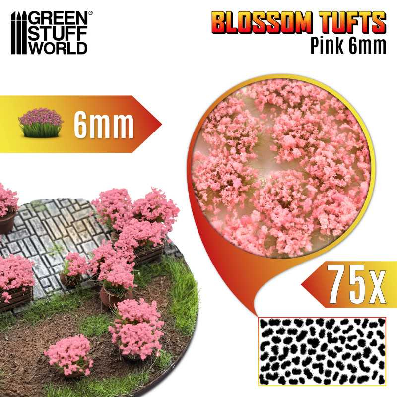 Blossom Tufts - 6mm - Pink Flowers 1