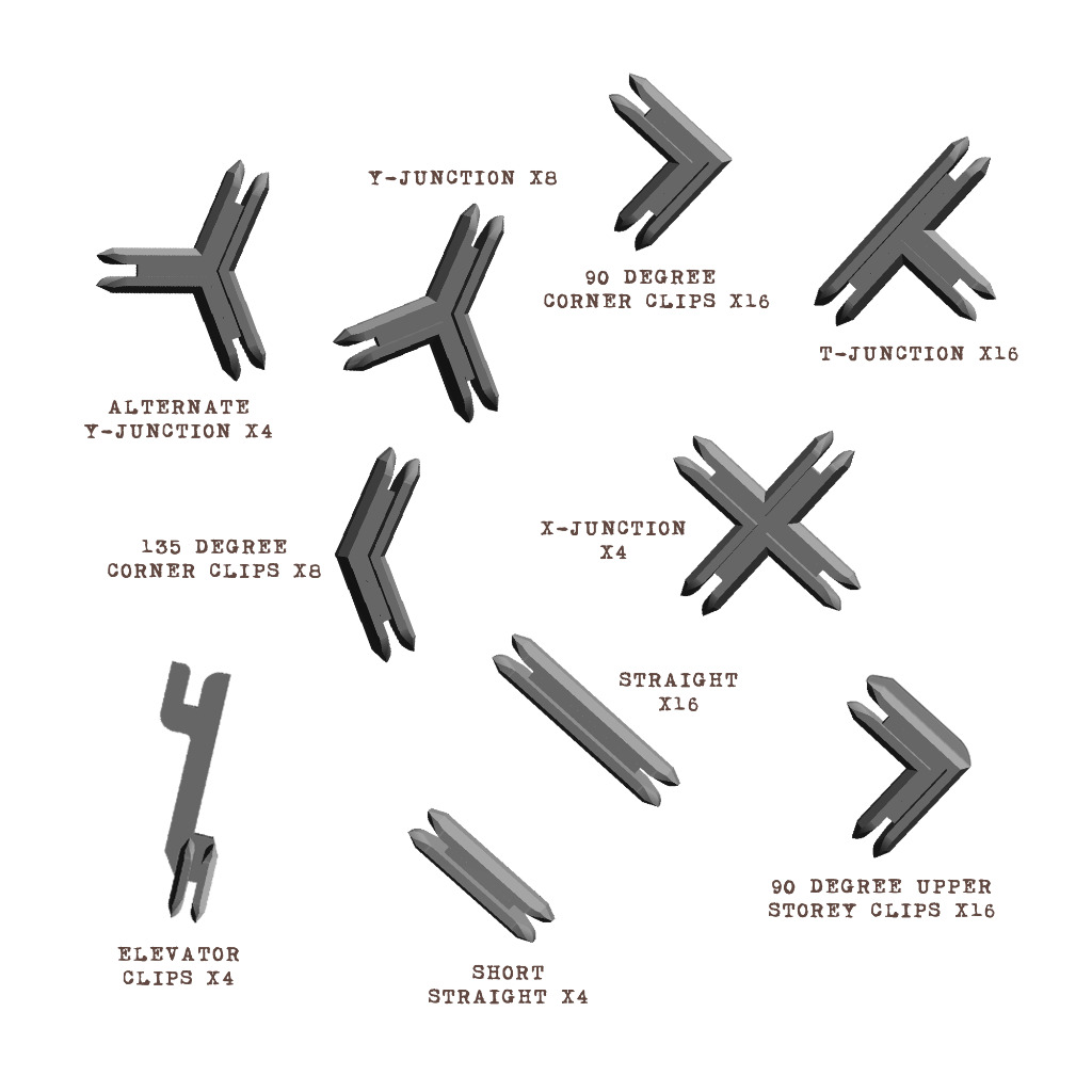 Plastic Terrain Clips - Grey 1