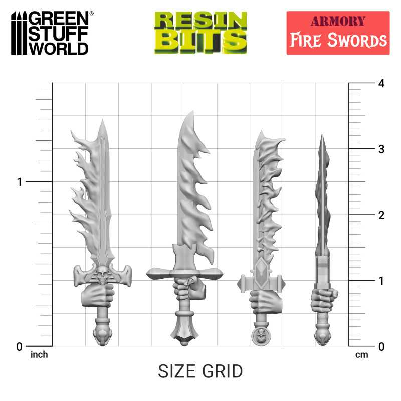 3D printed set - Fire Swords 3
