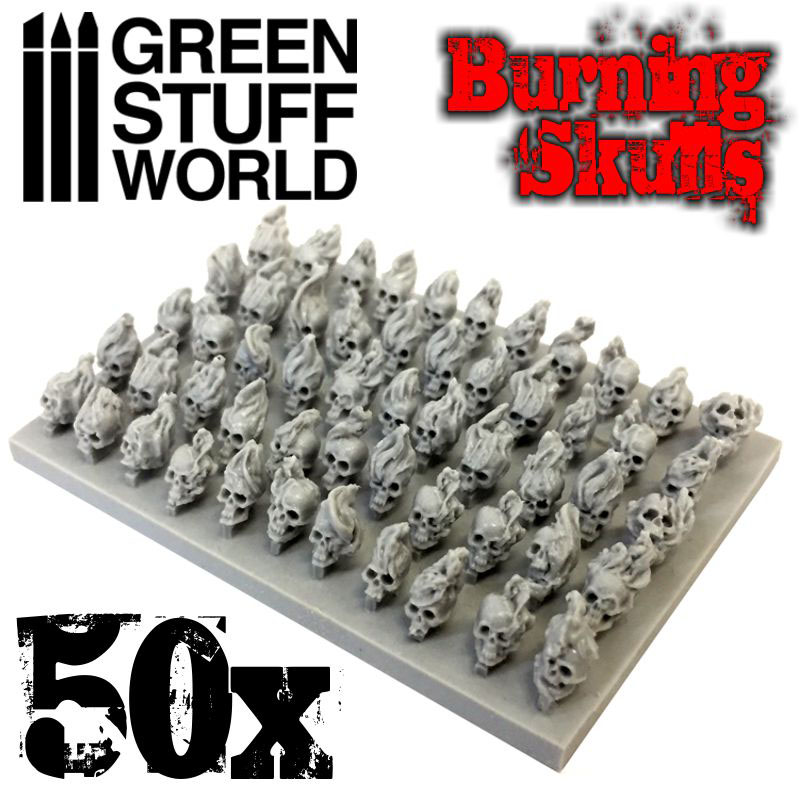 50x Resin Burning Skulls 2
