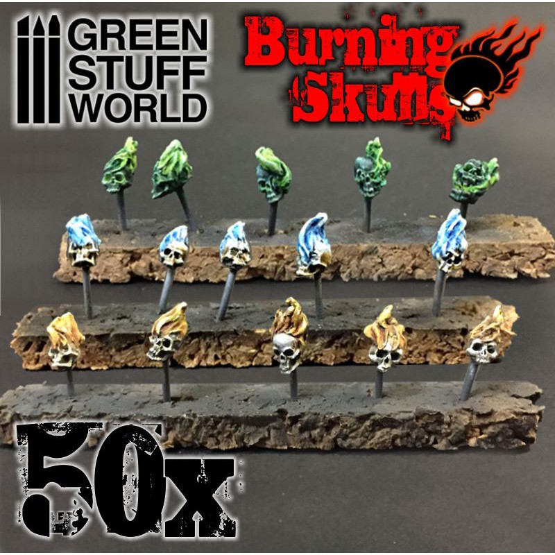 50x Resin Burning Skulls 3