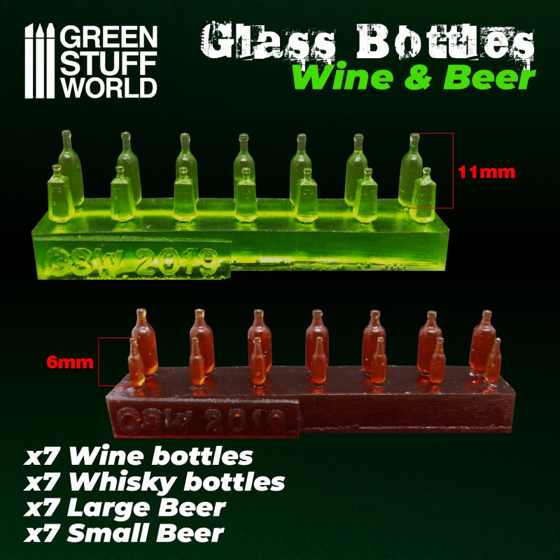 Wine and Beer Bottles Resin Set 2