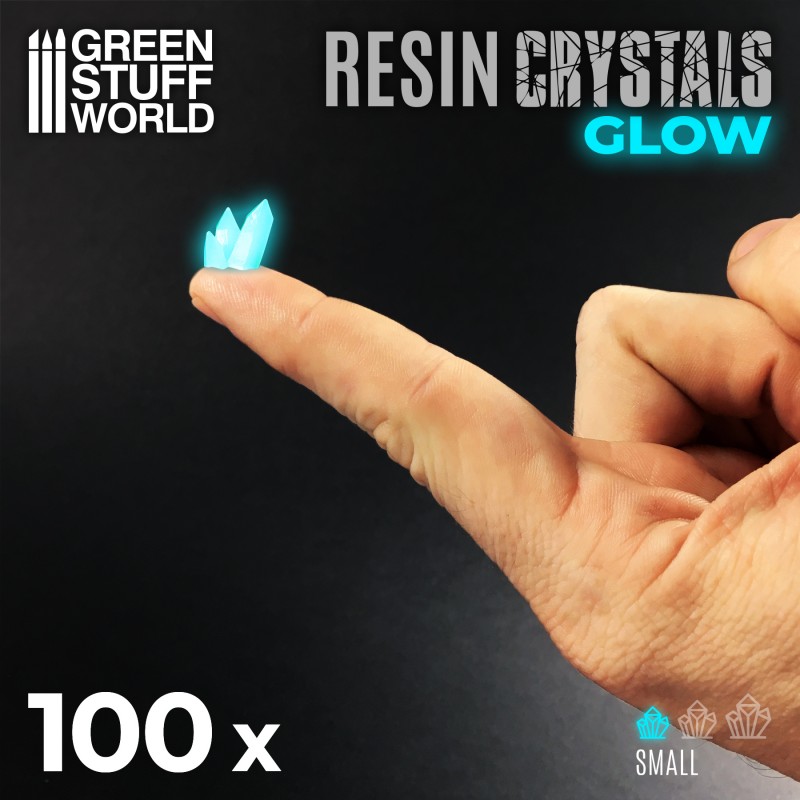 AQUA TURQUOISE GLOW Resin Crystals - Small 2