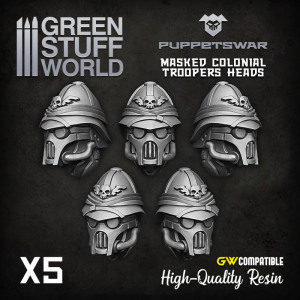 Masked Colonial Troopers Heads 1