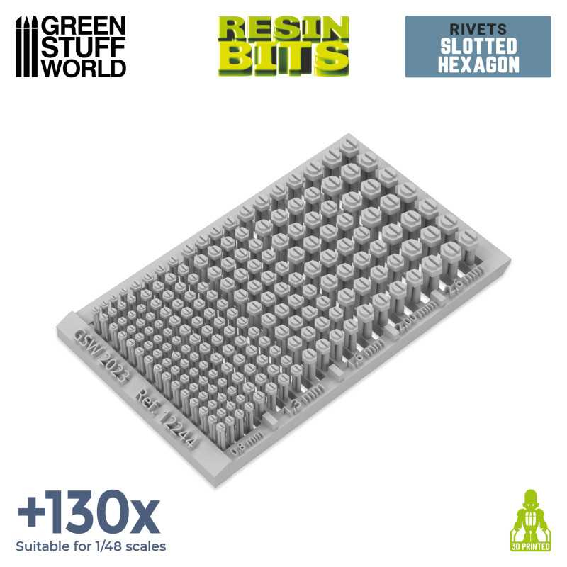 3D Printed Set - Micro Rivets - Hexagon 2