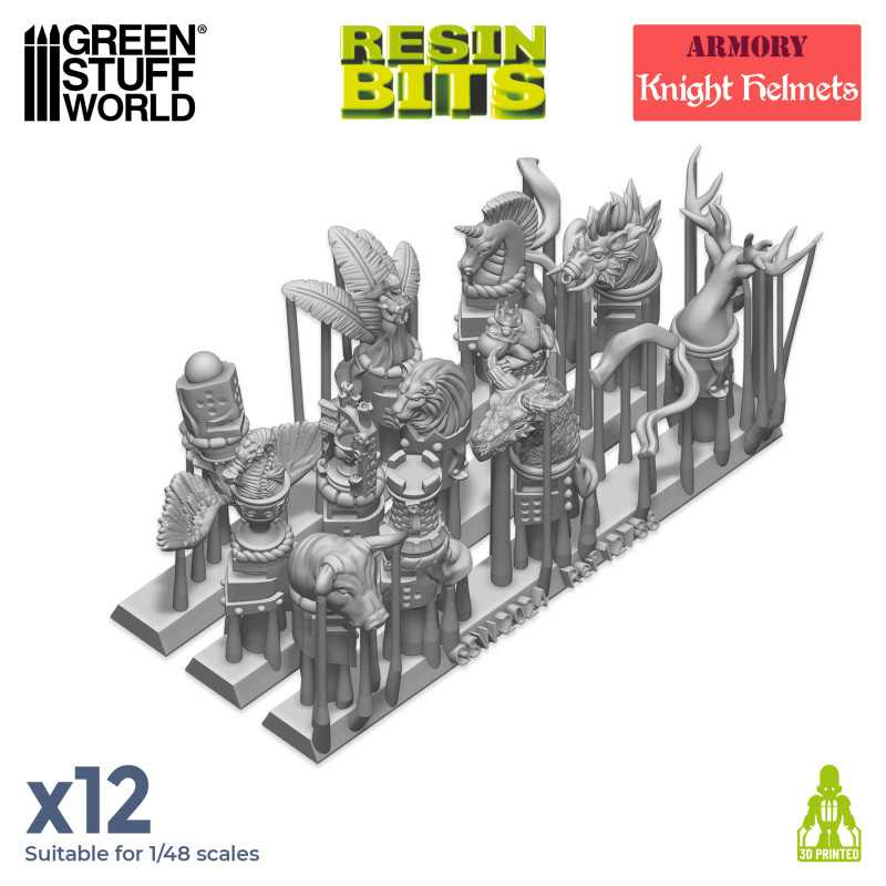 3D printed set - Old World Knight Helmets 2