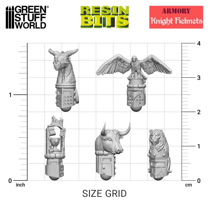 3D printed set - Old World Knight Helmets 3