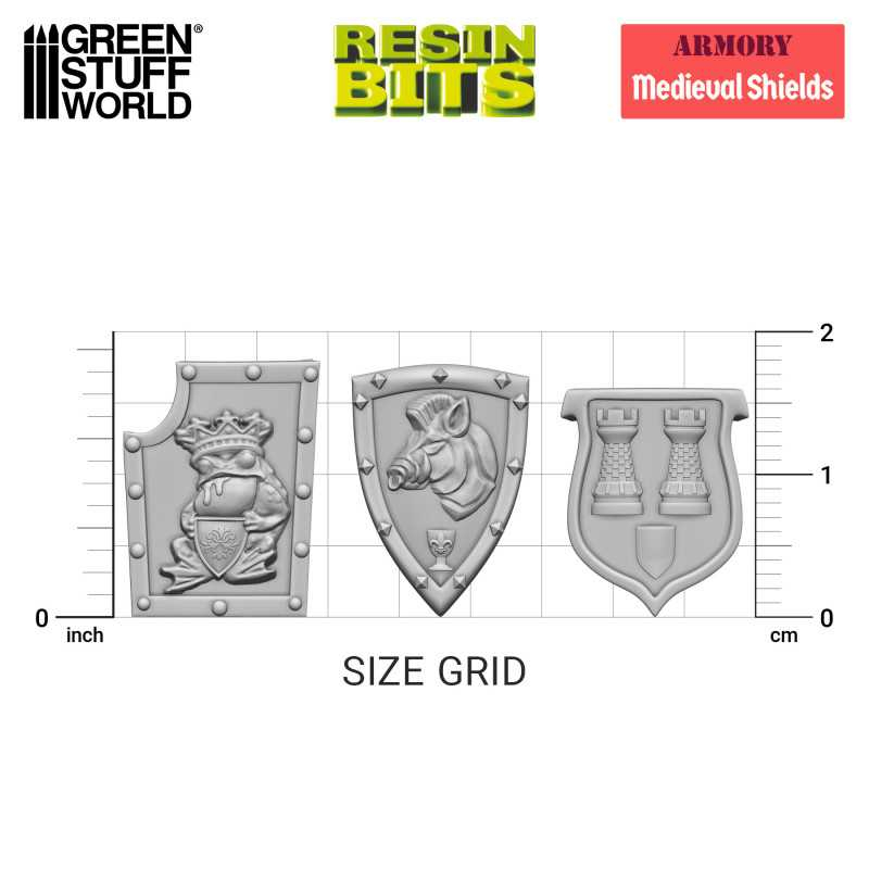 3D printed set - Old World Medieval Shields 3