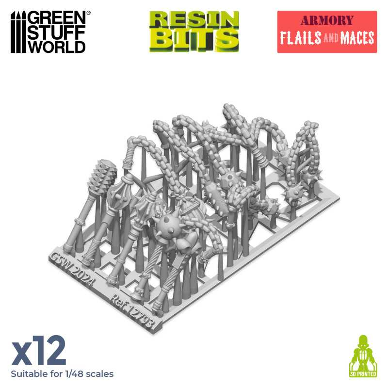 3D printed set - Flails and Maces 2