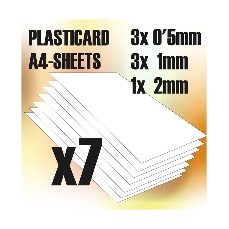 ABS Plasticard A4 - Plain Variety 7 sheets pack 1